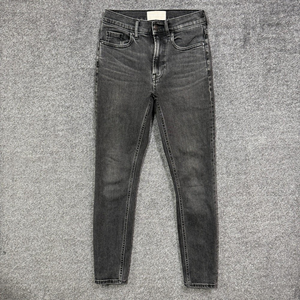 Everlane High Rise Skinny Jeans 25 Washed Black Charcoal Regular Denim